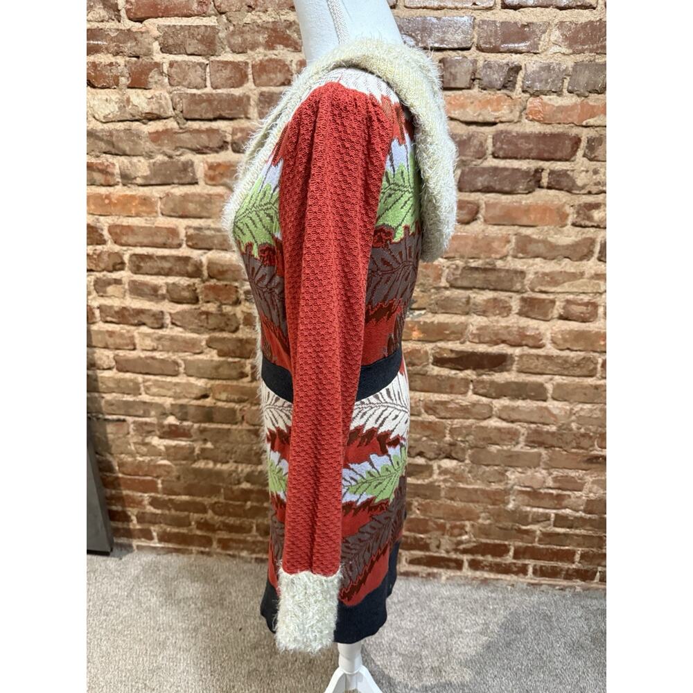 Anthropologie’s Lia Molly New Orleans Fern Hooded Sweatercoat Sz M whimsy earthy - Picture 3 of 7